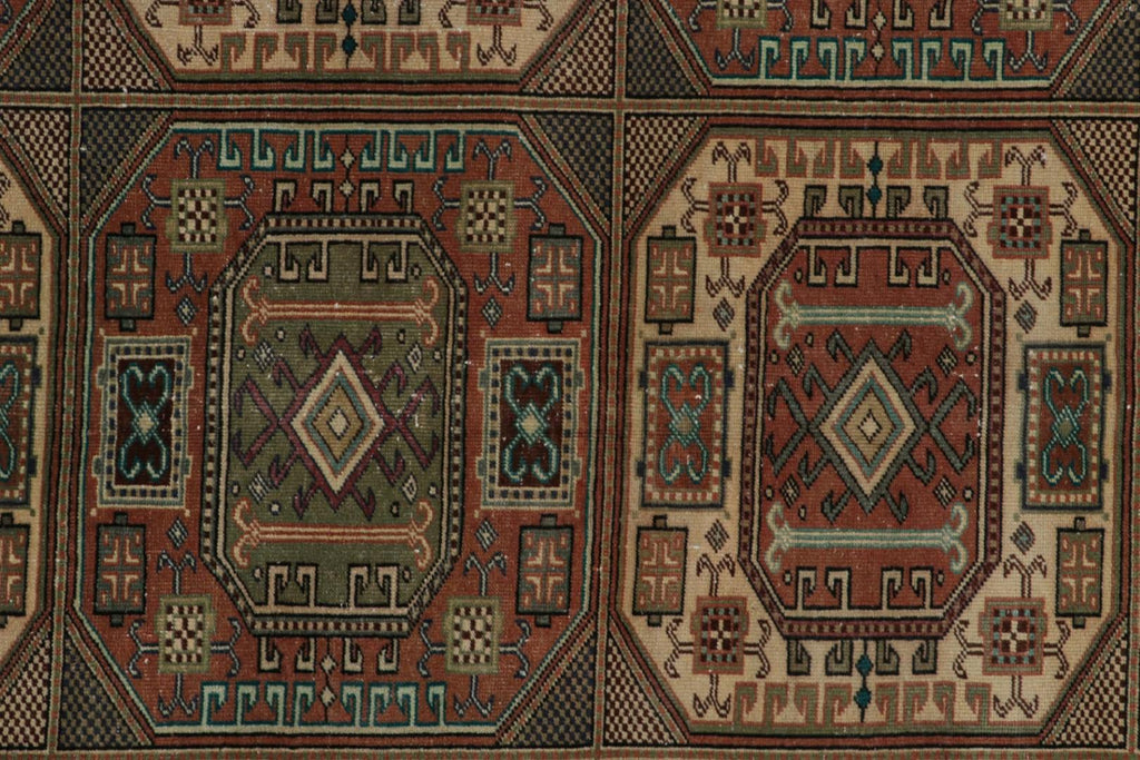 Vintage Oushak Rug With Tribal Geometric Pattern V