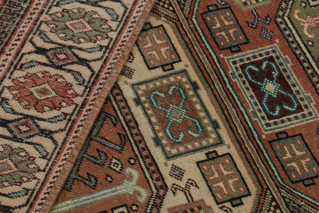 Vintage Oushak Rug With Tribal Geometric Pattern V