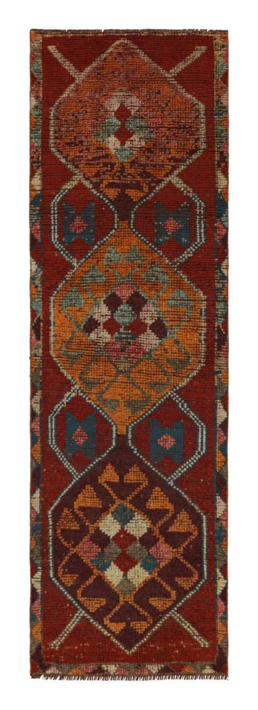 Vintage Turkish Oushak Runner Rug With Central Medallion