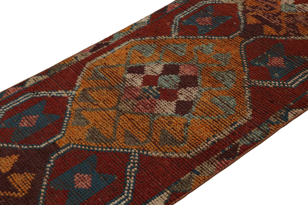 Vintage Turkish Oushak Runner Rug With Central Medallion