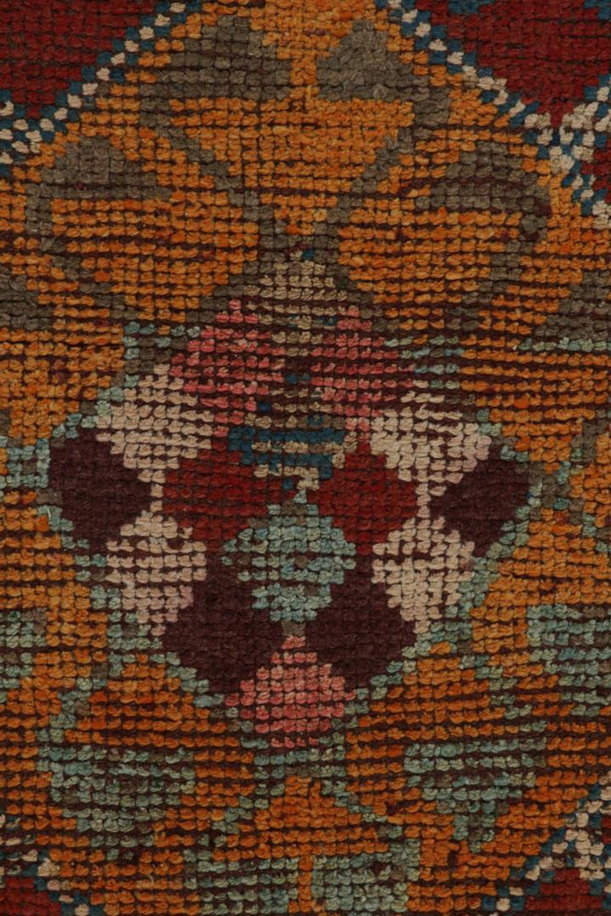 Vintage Turkish Oushak Runner Rug With Central Medallion