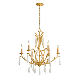 Prosecco Chandelier 35" - Gold Leaf