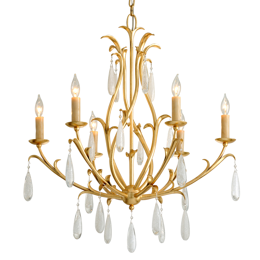 Prosecco Chandelier 35" - Gold Leaf