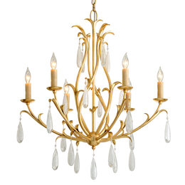 Prosecco Chandelier 35" - Gold Leaf