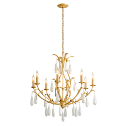 Prosecco Chandelier 39" - Gold Leaf