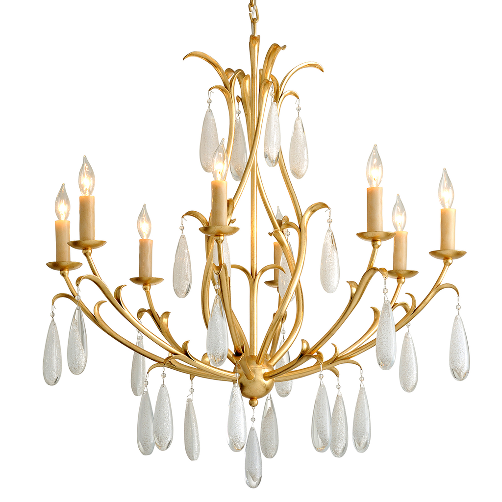 Prosecco Chandelier 39" - Gold Leaf