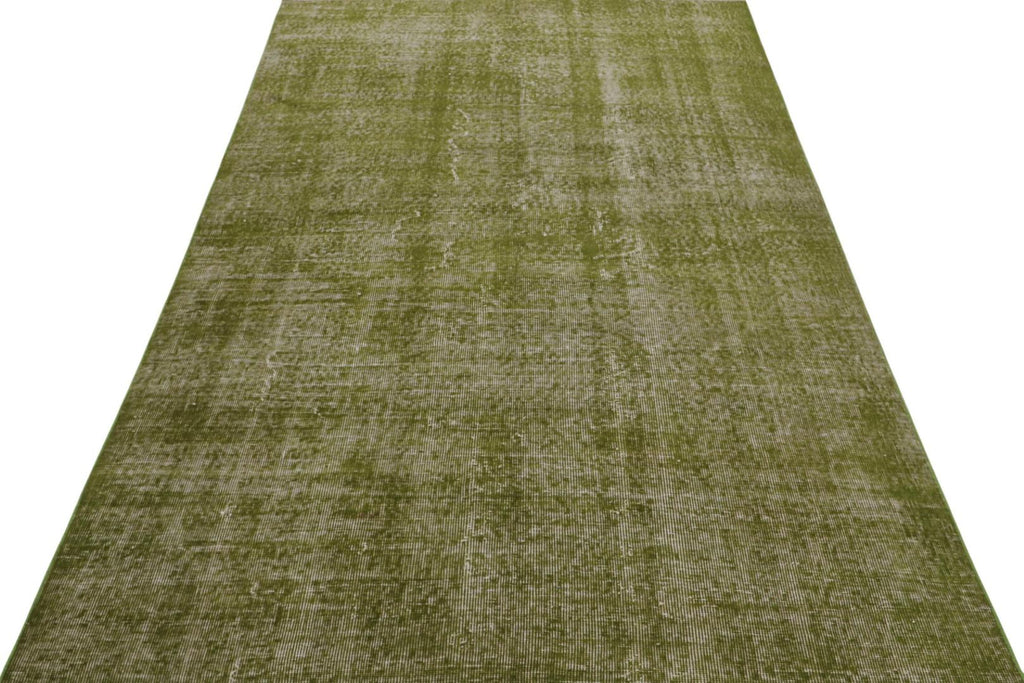 Vintage Zeki Muren Solid Rug In Chartreuse Green