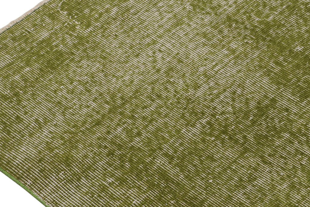 Vintage Zeki Muren Solid Rug In Chartreuse Green