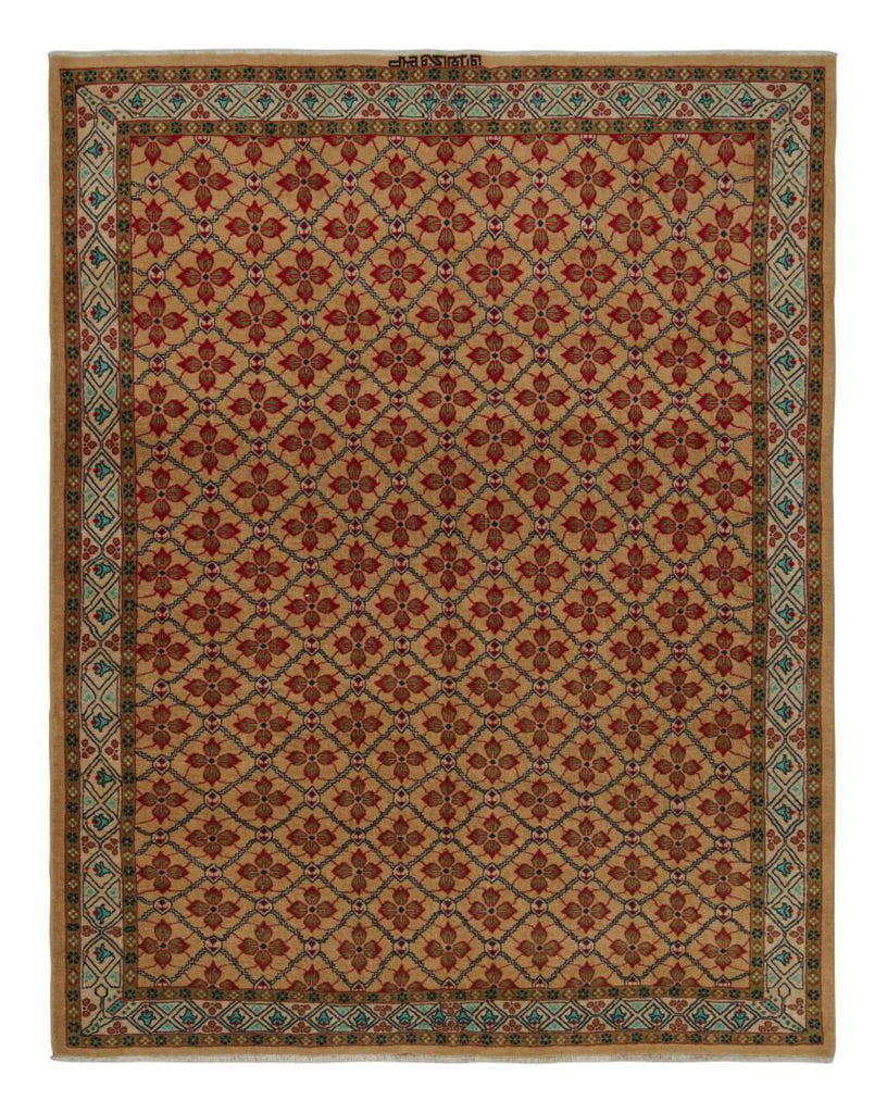 Vintage Turkish Rug With Allover Geometric Patterns 9x11