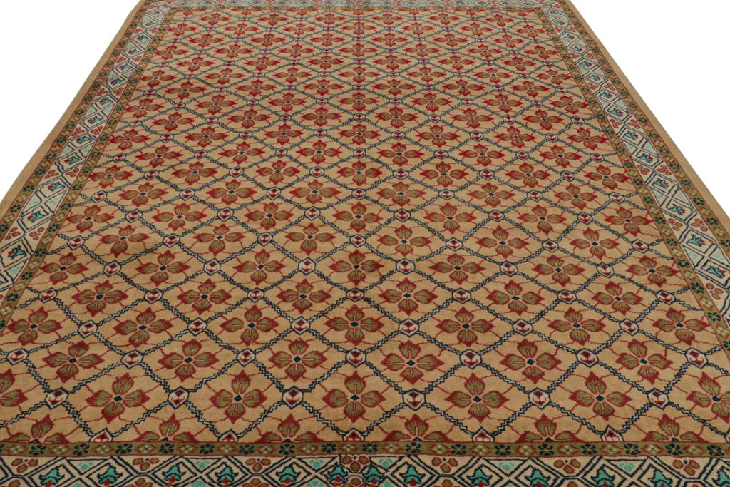 Vintage Turkish Rug With Allover Geometric Patterns 9x11