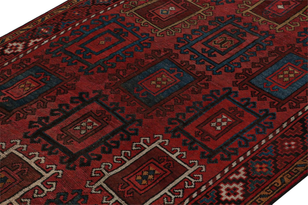 Vintage Turkish Rug With Allover Geometric Patterns 4x9