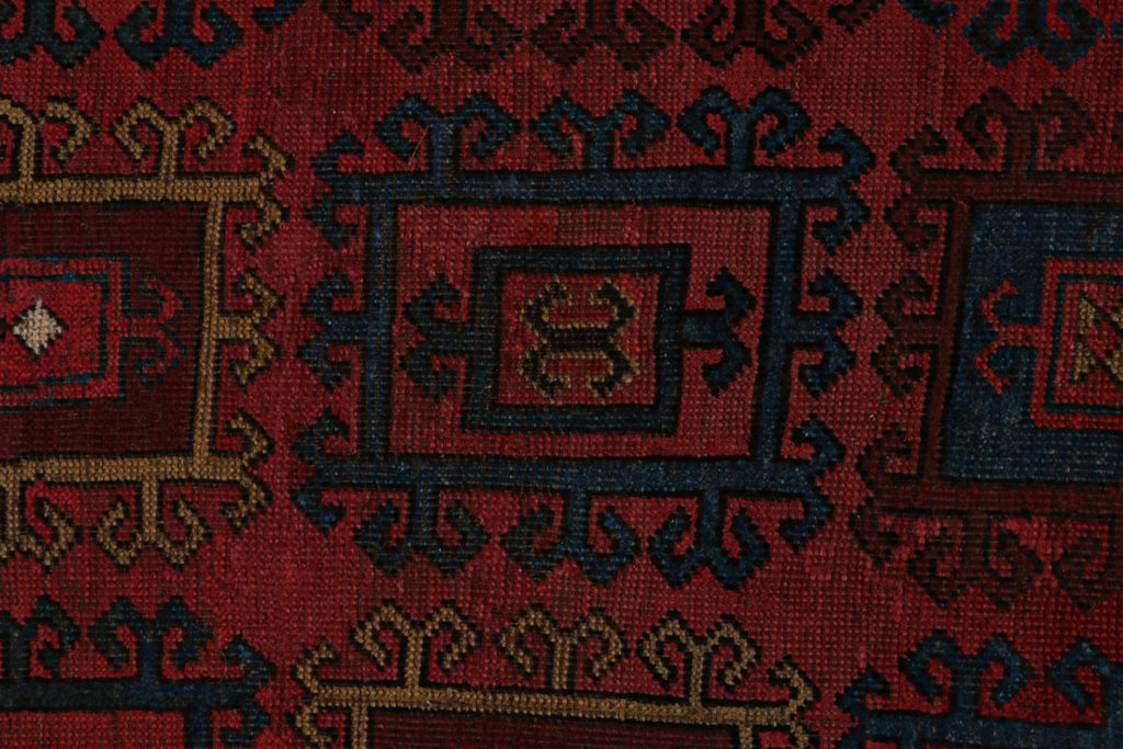 Vintage Turkish Rug With Allover Geometric Patterns 4x9