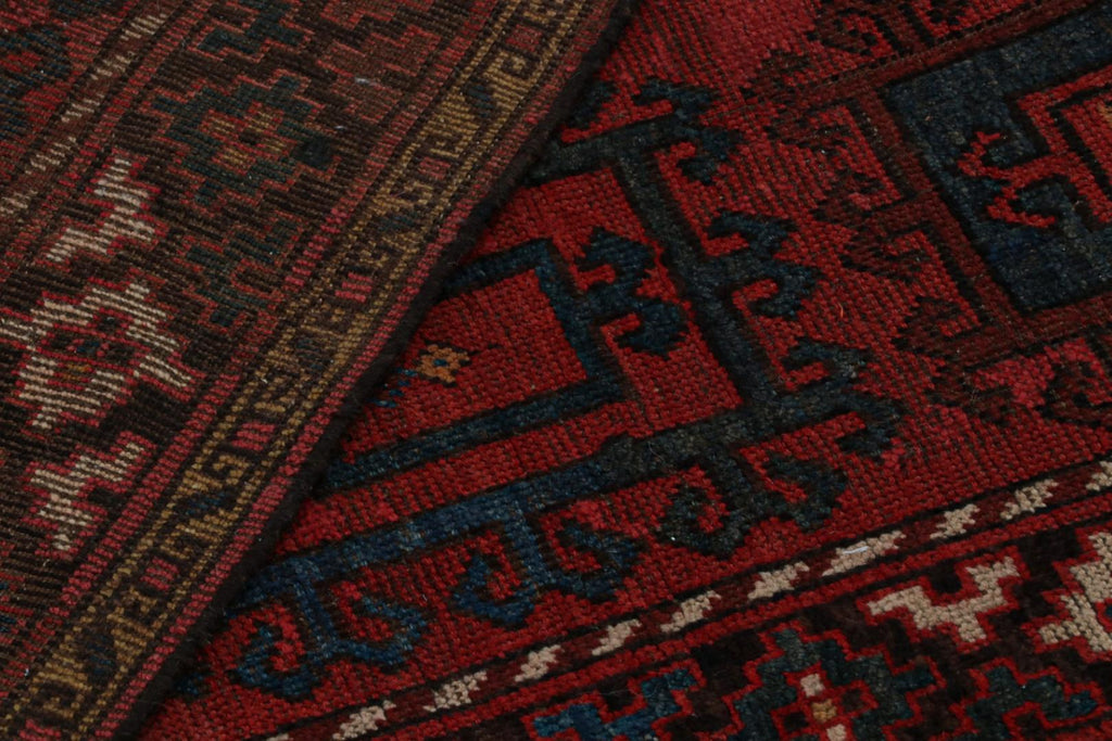 Vintage Turkish Rug With Allover Geometric Patterns 4x9