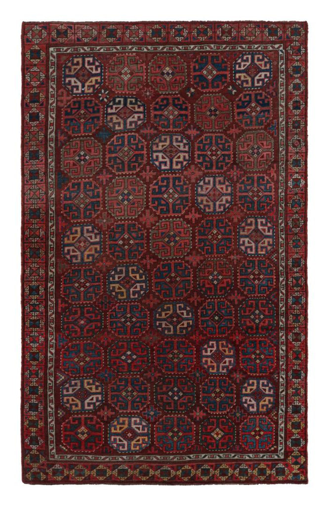 Vintage Turkish Rug With Allover Geometric Patterns 6x9