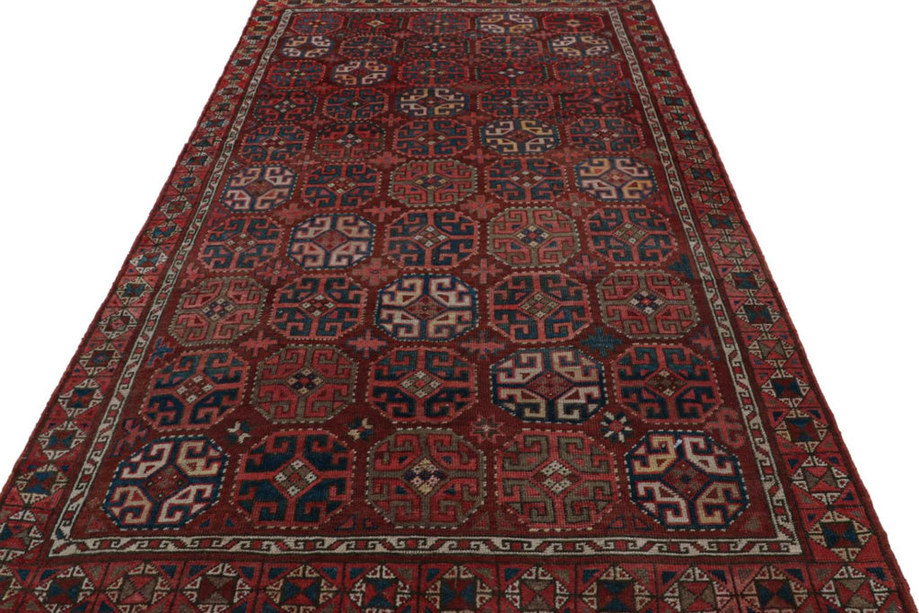 Vintage Turkish Rug With Allover Geometric Patterns 6x9