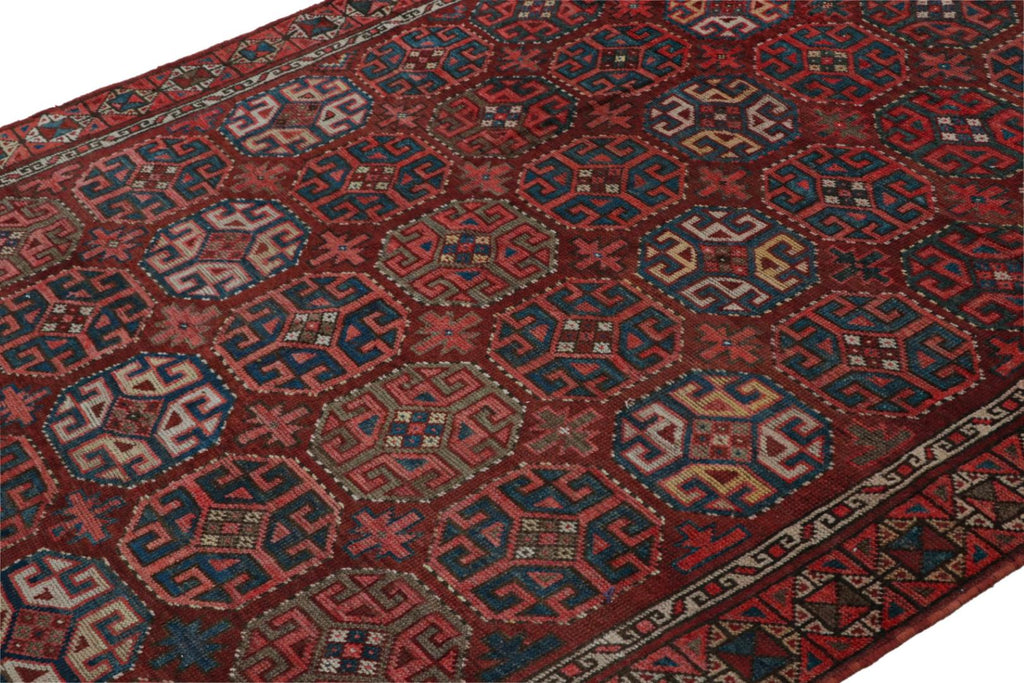 Vintage Turkish Rug With Allover Geometric Patterns 6x9