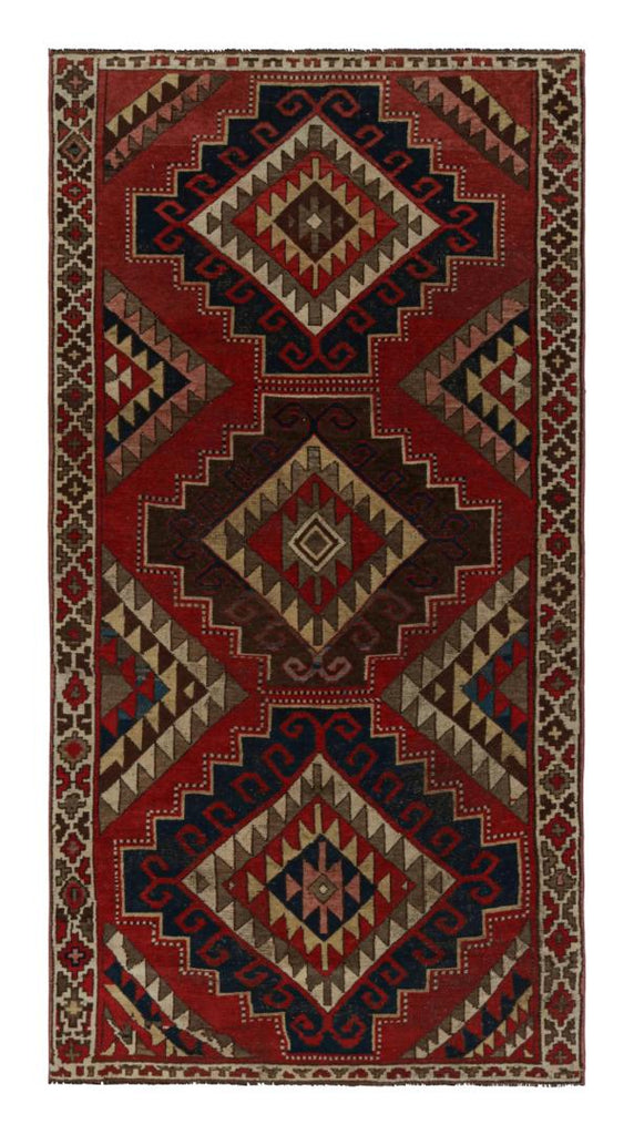 Vintage Turkish Rug With Allover Geometric Patterns 5x8