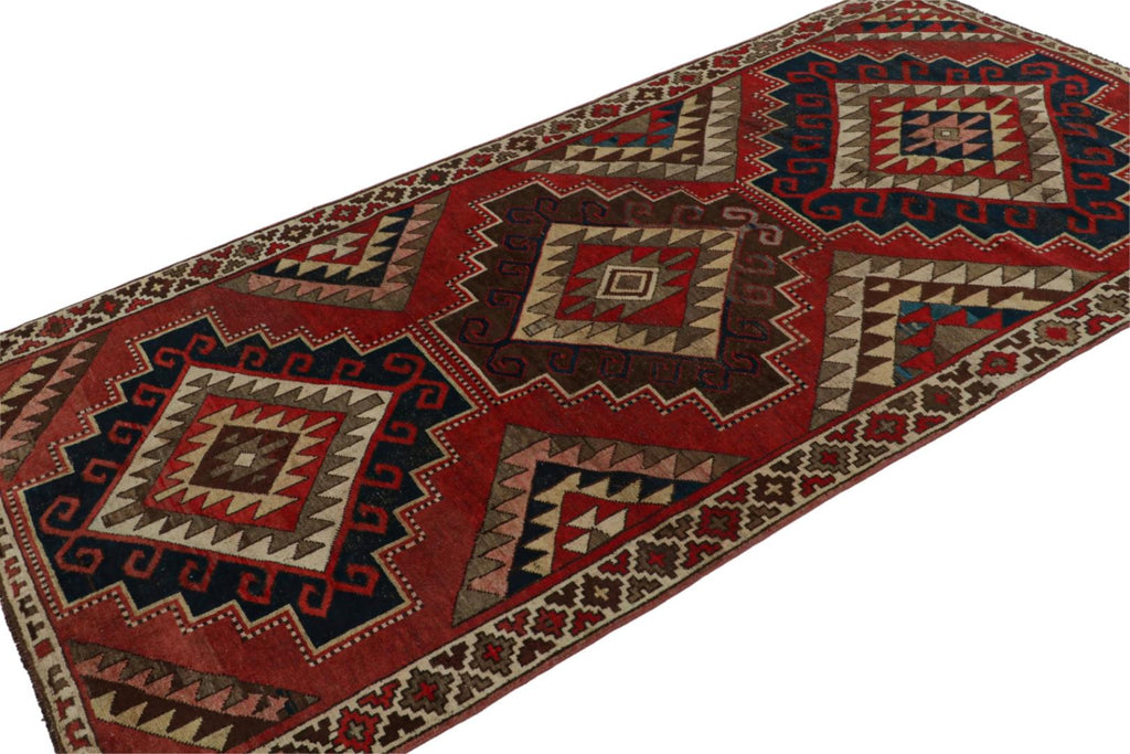 Vintage Turkish Rug With Allover Geometric Patterns 5x8