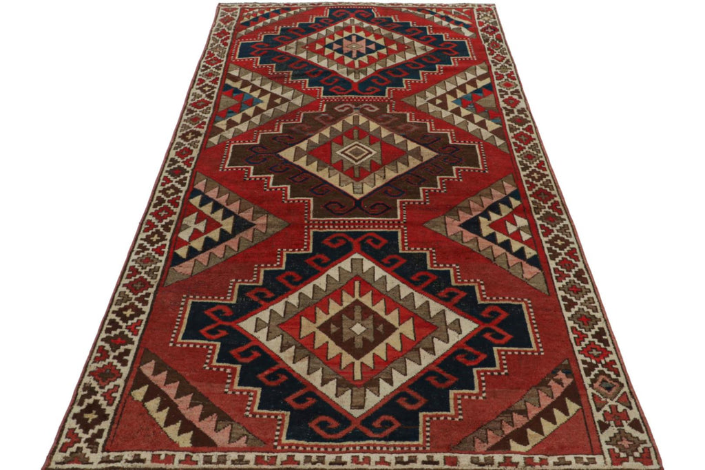 Vintage Turkish Rug With Allover Geometric Patterns 5x8