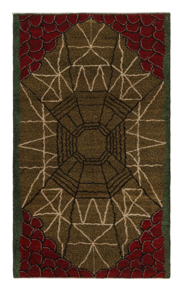 Vintage Zeki Muren Art Deco Rug With Geometric Patterns In Wool 4x7