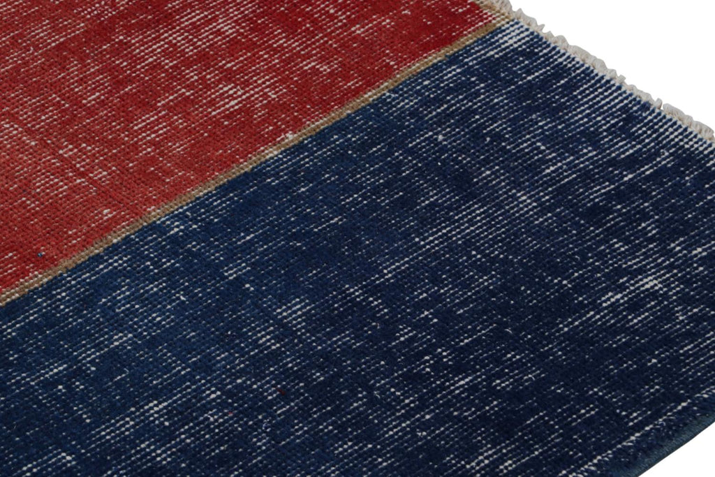 Vintage Turkish Runner Rug In Red Blue And Brown Patterns