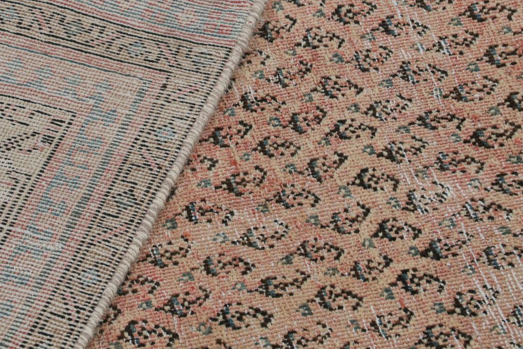 Vintage Persian Tabriz Rug With Beige Brown And Blue Patterns