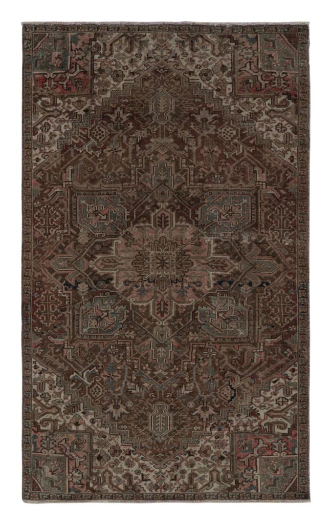 Vintage Persian Tabriz Rug With Patterns In Brown And Pink