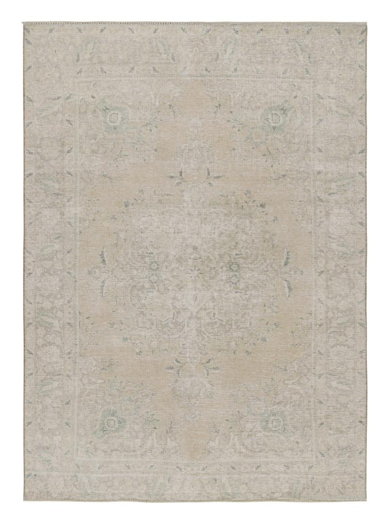 Vintage Persian Rug With Beige White And Gray Tones