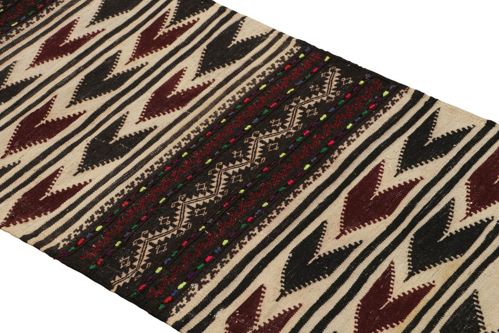 Vintage Afghan Kilim Rug With Polychromatic Stripes