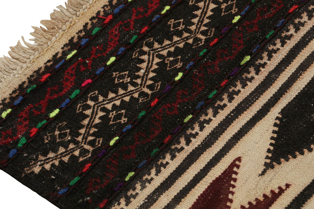 Vintage Afghan Kilim Rug With Polychromatic Stripes