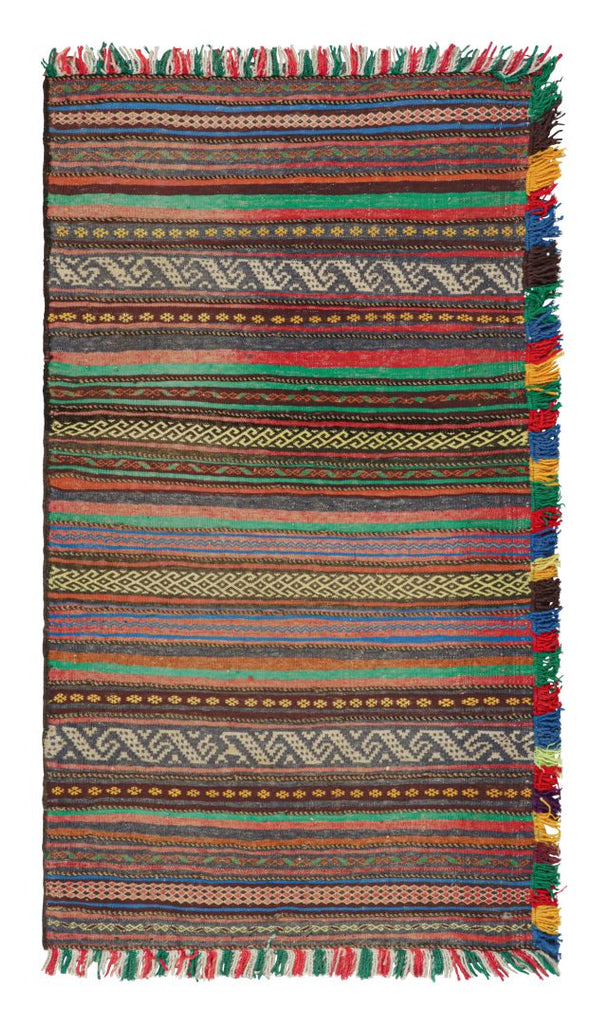 Vintage Wool Afghan Kilim Rug 2x4