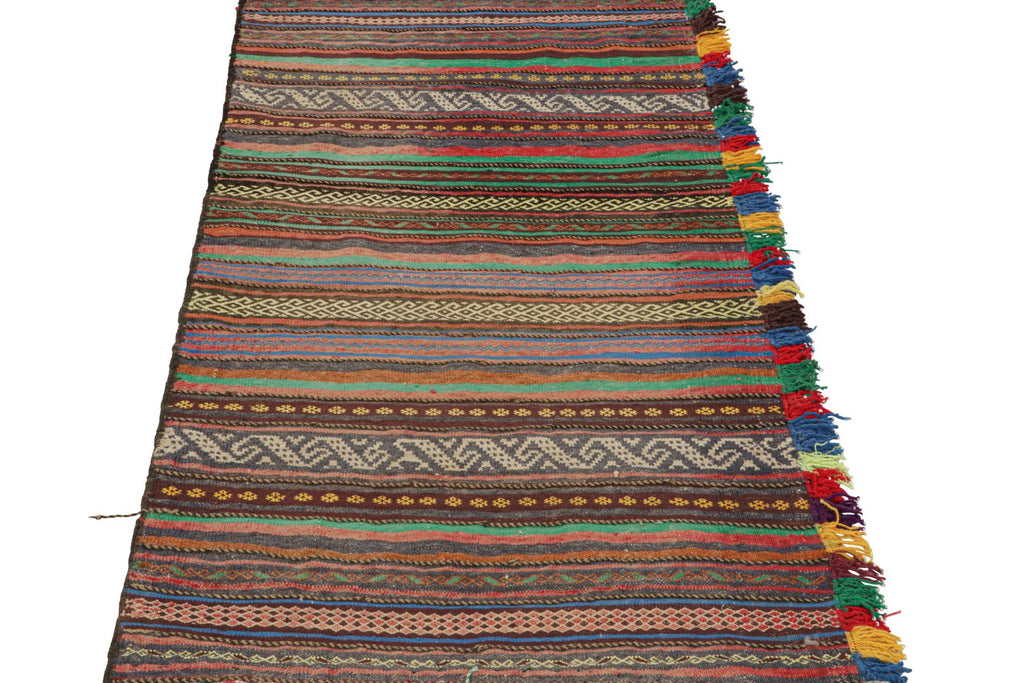 Vintage Wool Afghan Kilim Rug 2x4