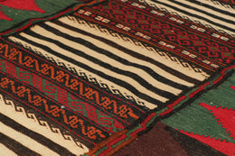 Vintage Afghan Kilim With Polychromatic Geometric Patterns