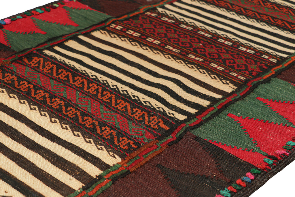 Vintage Afghan Kilim With Polychromatic Geometric Patterns