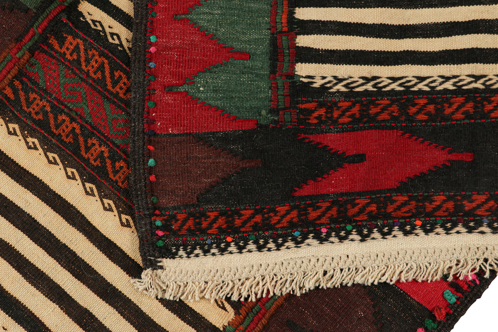 Vintage Afghan Kilim With Polychromatic Geometric Patterns