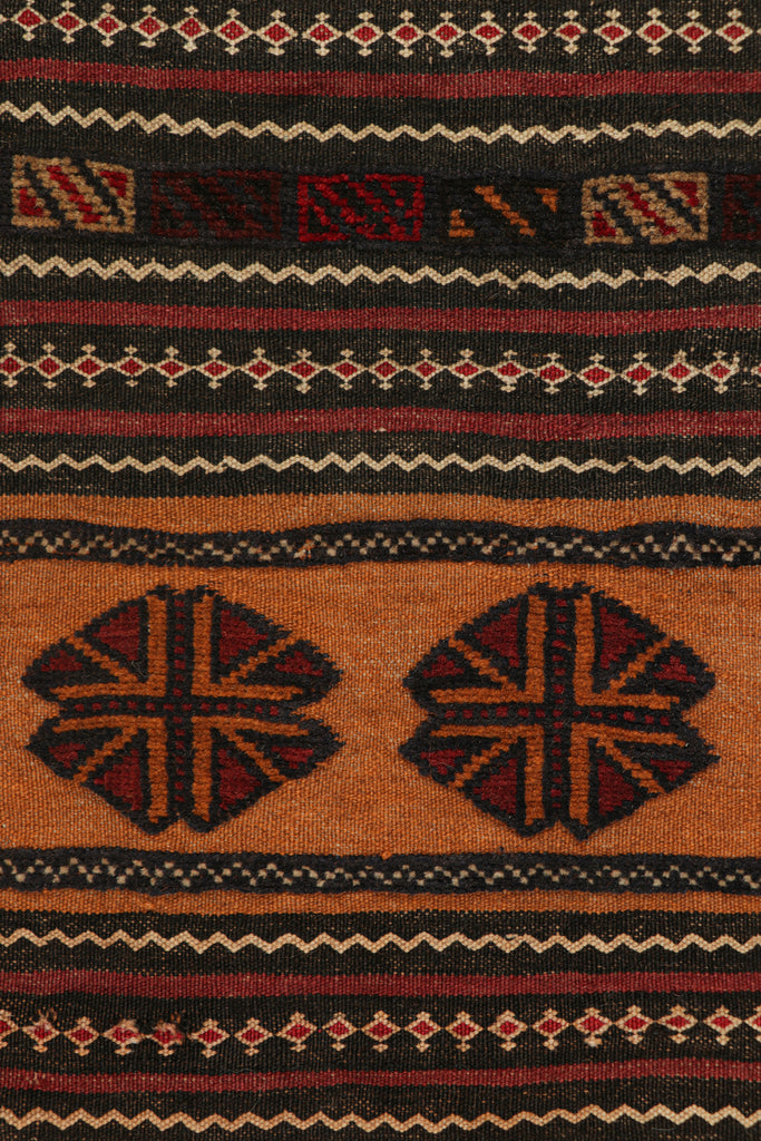 Vintage Afghan Kilim With Polychromatic Geometric Pattern 27