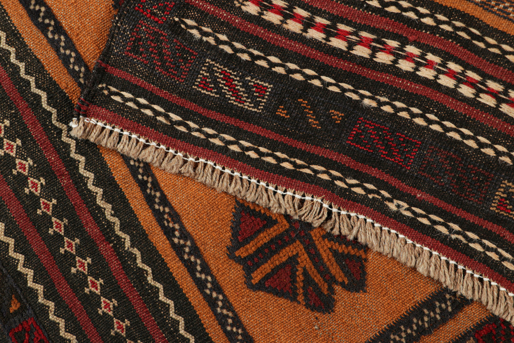 Vintage Afghan Kilim With Polychromatic Geometric Pattern 27