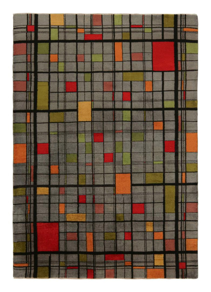 Vintage Zeki Muren Art Deco Rug With Geometric Patterns 7x9