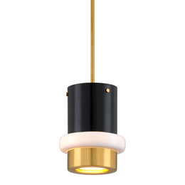 Beckenham Pendant 10" - Vintage Polished Brass And Black