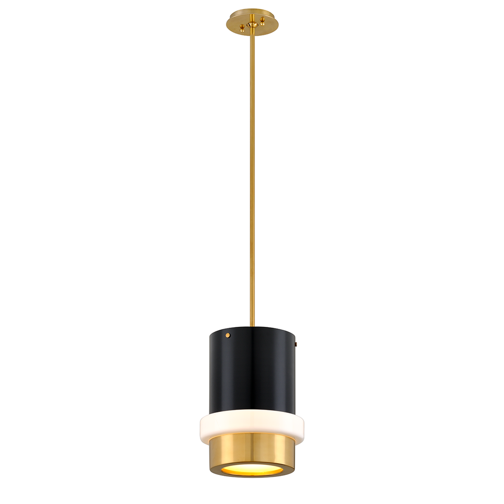 Beckenham Pendant 15" - Vintage Polished Brass And Black