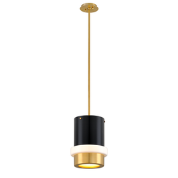 Beckenham Pendant 15" - Vintage Polished Brass And Black