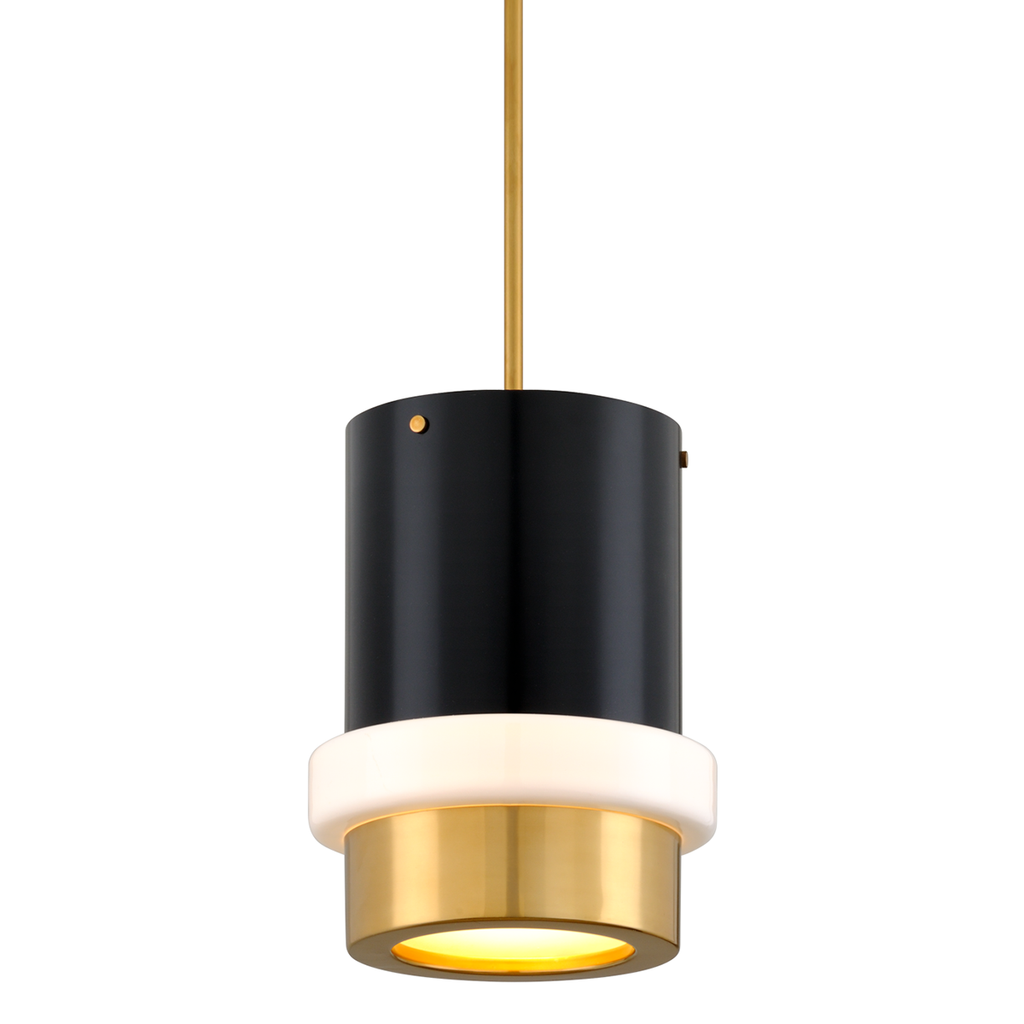 Beckenham Pendant 15" - Vintage Polished Brass And Black