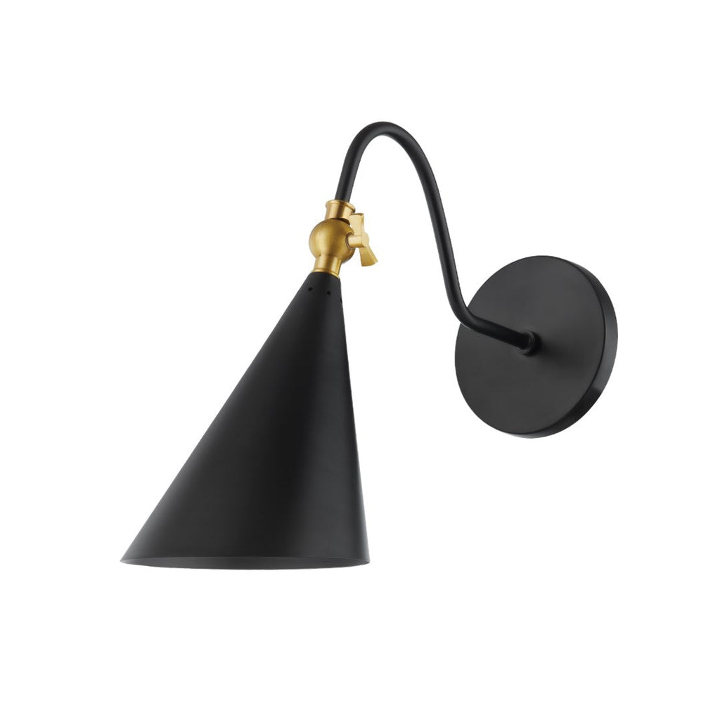 Lupe Wall Sconce -  Aged Brass/Soft Black