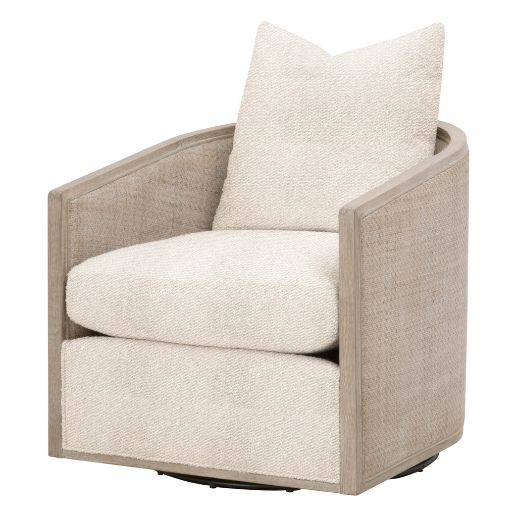 Mcguire Swivel Club Chair, LiveSmart Gellar-Jute, Natural Gray Oak & Cane