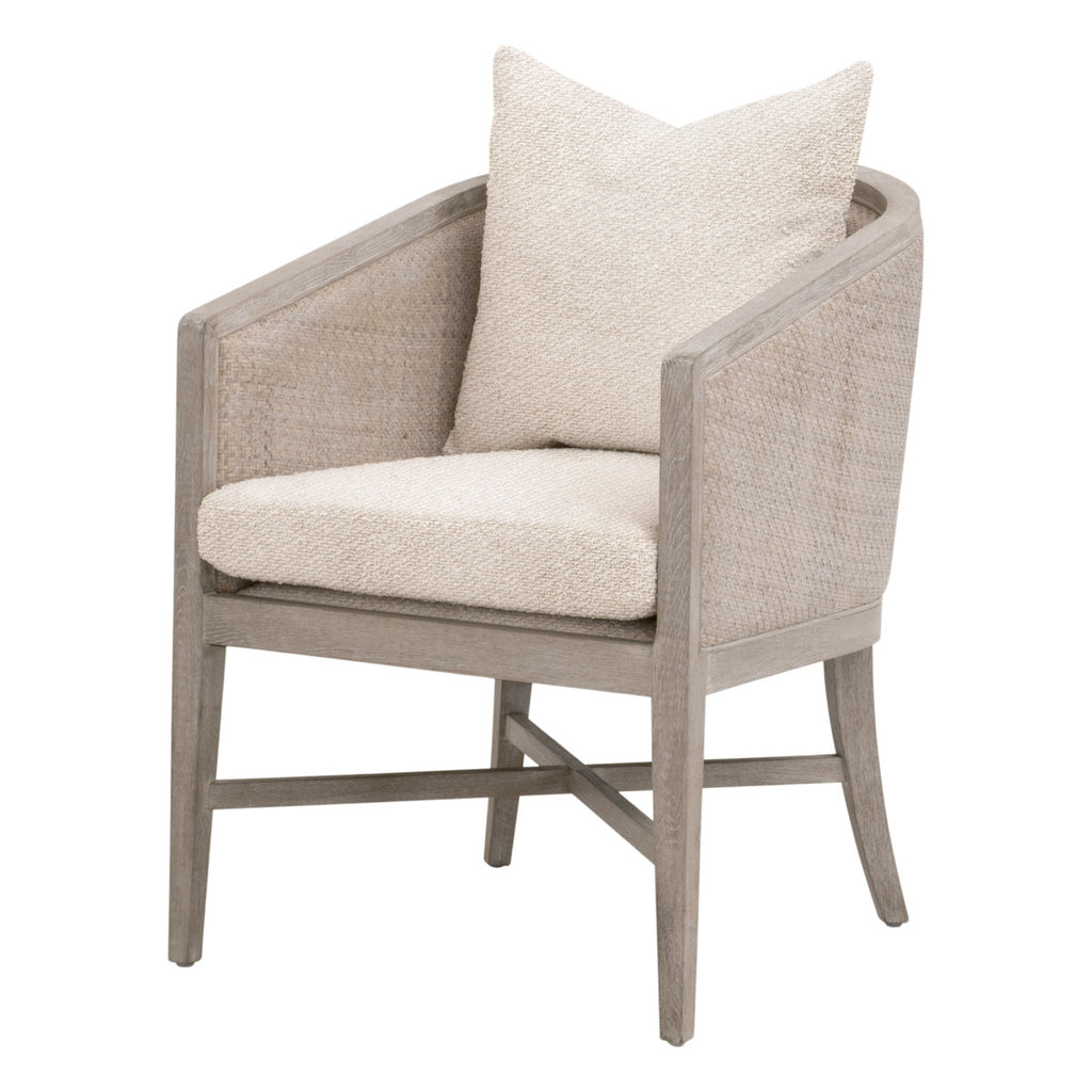 Mcguire Arm Chair - Livesmart Gellar-Linen, Natural Grey Oak & Cane