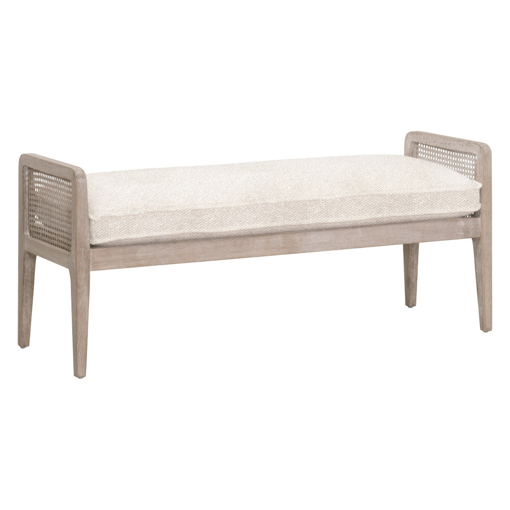 Leone Bench - LiveSmart Gellar-Linen, Natural Gray Oak, Cane