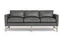 Bamboo Sofa - Solid Leather - Grey