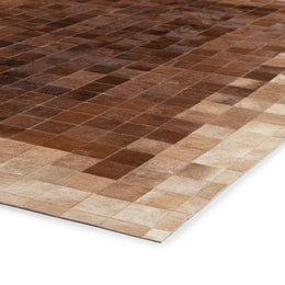 Ombre Mosaic Hide Rug-Ombre Brown-5'x8'