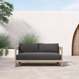 Caro Outdoor Sofa-60"-Brown/Charcoal