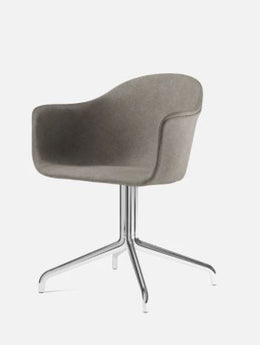 Harbour Swivel Arm Chair, Polished Aluminum Base, Fiord 751 Fabric